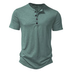 Henley Collar Summer Men Casual Solid Color Short Sleeve T Shirt for Men Polo men High QualityMens T Shirts - Matrix Studios