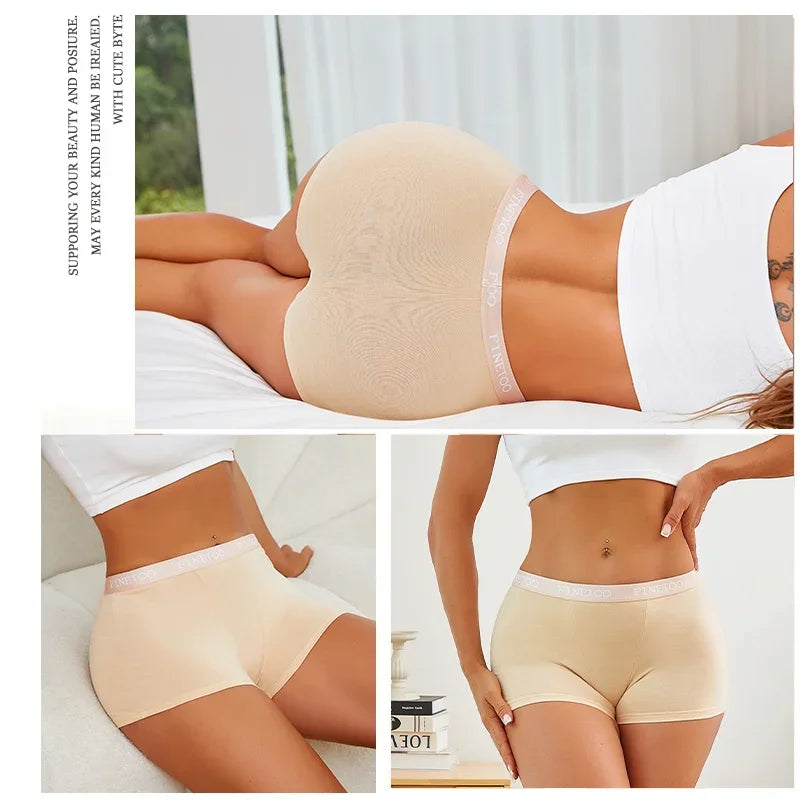 3Pcs Women's Panties Cotton Seamless Sports Boxers Underwear Female Solid Color Briefs Lingerie Intimate Underpant Finetoo S-XXL - Matrix Studios