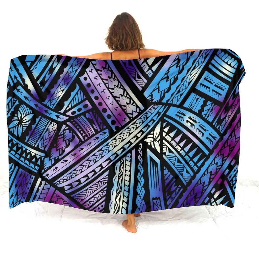 Tax Free Retro Tribal Ethnic Polynesian Women Seaside Sexy Style Sarong Soft And Comfortable Fabric Samoan Pattern Print Design - Matrix Studios