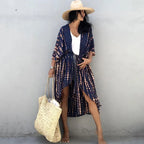 Beach Dress Tunic Cover up Embroidery Kaftan Saida de Praia Women Bikini Cover-up Pareo Sarong Beachwear - Matrix Studios