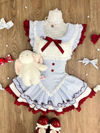 Summer Sweet Preppy Style 2 Piece Sets Women Y2k Kawaii Lolita Design Tops + High Waist Chic Skirt Female Princess Retro Outfits - Matrix-studios.com