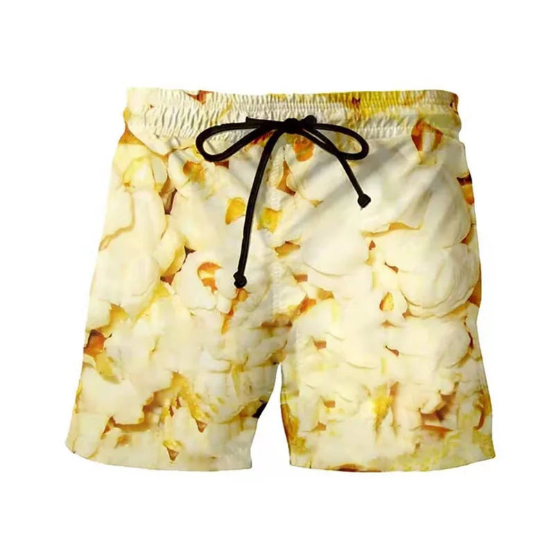 Funny Fatty Beef Hot Dog Men's 3D Print Short Pants Street Hip Hop Beach Shorts Skateboard Swimming Shorts Women Short Trunks