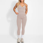 Women's Yoga Set Bum Balance Fitted Halter Tops & Shaping Pants 2pcs Yoga Sportwear Workout Gym Clothing High Waist Leggings Set - Matrix-studios.com