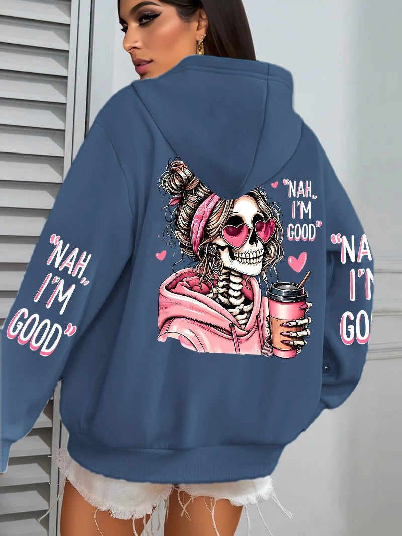 Expensive Talks Back Funny Printing Womens Hoodie Loose Multicolor Pullovers Fleece Autumn Sportswear Casual Pocket Hoody - Matrix Studios