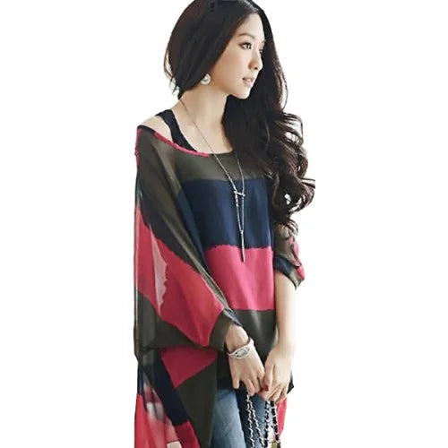 Women Blouses Plus Size Clothing Summer 2021 Novelty Bohemian Shirts Blusas Femininas Bohemian Style Women's Chiffon Tops Tees - Matrix-studios.com