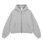 ZODF Trendy 2025 Winter Man Solid Fleece Boxy Hoodies Unisex 350gsm Double Head Zipper Hooded Sweatshirts Coat HY1122 - Matrix Studios