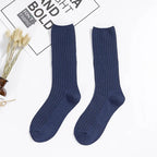 1/3/5 Pairs Women's Ribbed Crew Socks Soft Stretchy Solid Color Slouch Mid-Calf Sock High Quality Elastic Casual Fashion Sox - Matrix Studios
