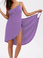 NSANGU Summer Beach Sexy Women Solid Color Wrap Dress Sun Protection Bikini Cover Up Sarongs Female Bathing Suit Swimwears - Matrix Studios