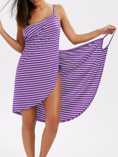 NSANGU Summer Beach Sexy Women Solid Color Wrap Dress Sun Protection Bikini Cover Up Sarongs Female Bathing Suit Swimwears - Matrix Studios