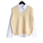 Fall Winter Sweater Vest Women 2026 Korean Fashion V Neck Sleeveless Knitted Pullover Waistcoat Female Loose Spring Jumper - Matrix Studios