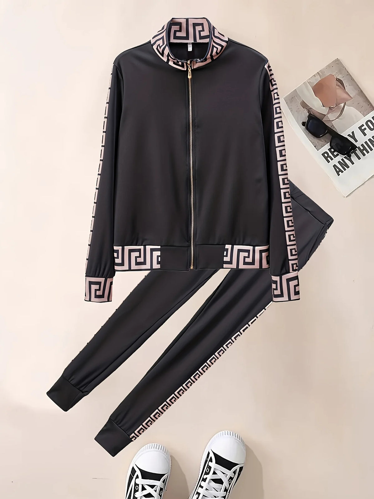 2025 Europe And The United States New Style Leisure Printing Stitching Two-piece Suit - Matrix-studios.com