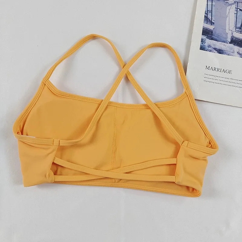 Colorful Strappy Yoga Bra with Sexy Criss Cross Back - Light Support, Quick Dry, Perfect for Summer Workout & Layering - Matrix Studios