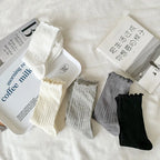 5 Pairs/Lot Women Hollow Mesh Tube Socks Ear Fungus Edge Socks Ins Trendy Spring Summer Loose Mouth Thin Style Girls Pile Socks - Matrix Studios