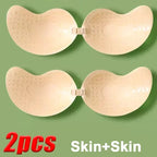 Invisible Push Up Bras Women Backless Strapless Bra Nipple Cover Front Closure Bralette Underwear Silicone Self-Adhesive Bra Pad - Matrix Studios