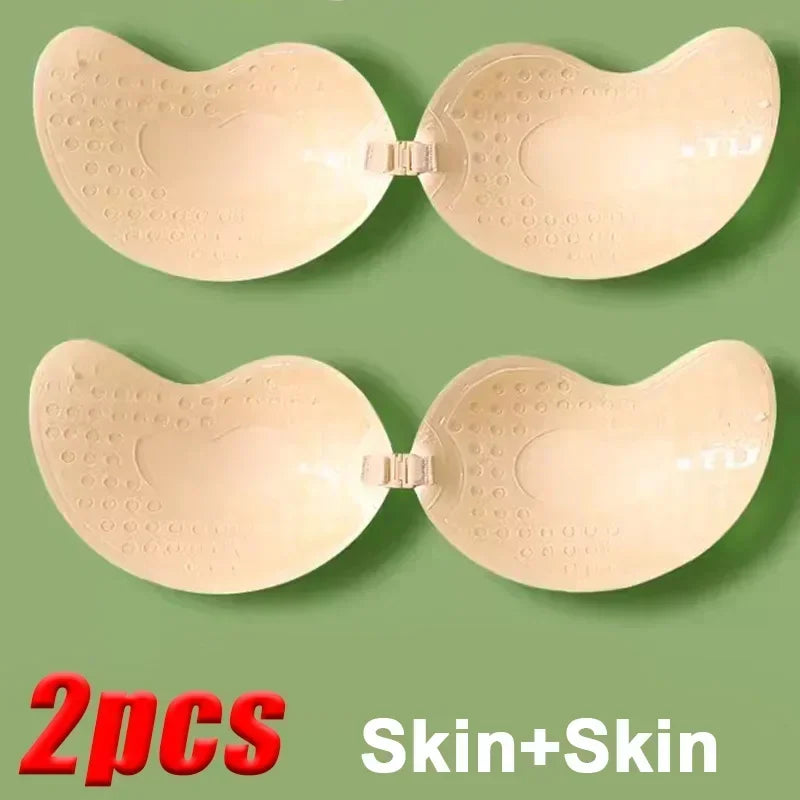 Invisible Push Up Bras Women Backless Strapless Bra Nipple Cover Front Closure Bralette Underwear Silicone Self-Adhesive Bra Pad - Matrix Studios