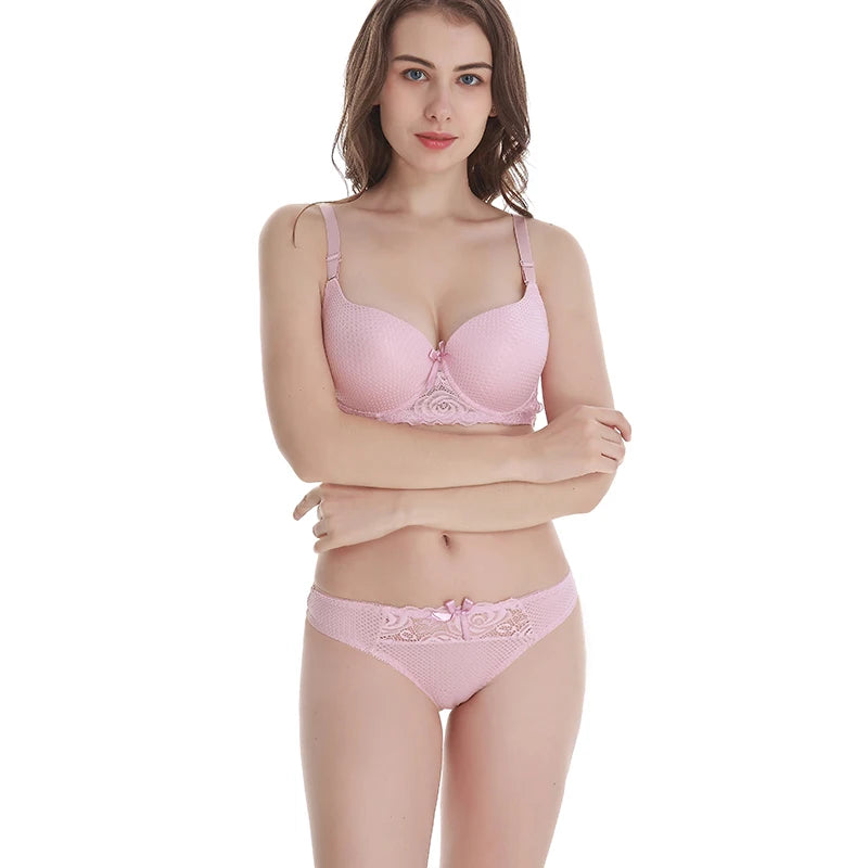2025 New Sexy Bra Set Sexy Thong BCDE Push Up Women's Underwear Panties Blue Red Pink Beige White Black Lingerie - Matrix-studios.com