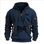 Fashion autumn and winter men's brand clothing multi-zipper design printed hoodie casual sweatshirt loose hooded jumper - Matrix Studios