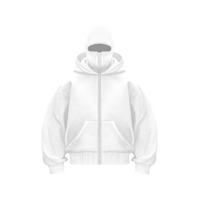 2025 Autumn Men Balaclava Y2K Gothic Harajuku Winter New Item Double Hooded Sweatshirt Men's Hooded Mask Zipper Sportswear Women - Matrix Studios