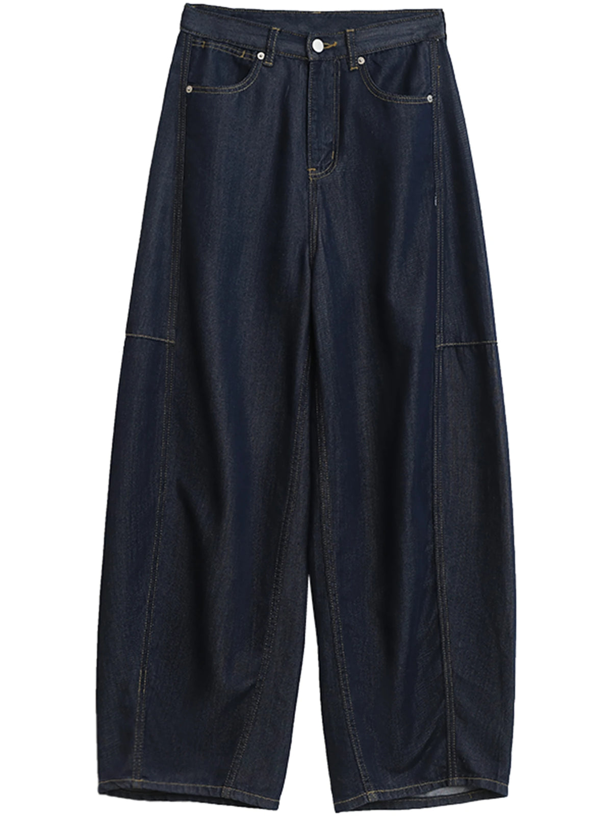 CHIC VEN Women's Jeans Loose Casual New High Waist Split Female Wide Leg Denim Pants  Spring Autumn 2025 - Matrix-studios.com