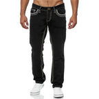 Straight Jeans Men Washed no hole Jean Spring Summer Boyfriend Jeans Streetwear Loose Cacual Designer Long Denim Pants Trousers - Matrix Studios