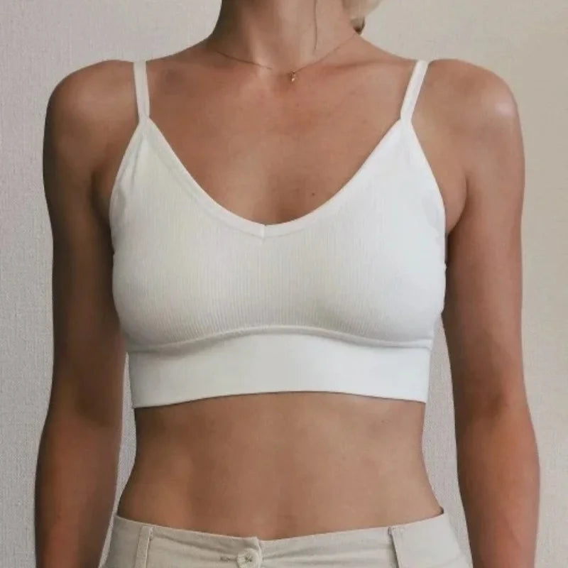 Women's Crop Top Ribbed Tube Top U-Back Comfort Bra Streetwear Camis Sexy Lingerie Seamless Underwear Sports Tank Bralette M-XL - Matrix Studios