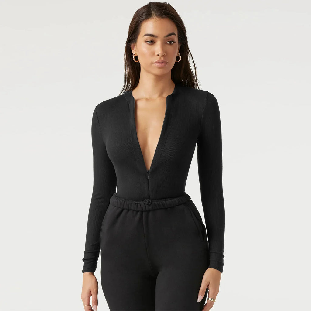 2025 Fall Winter New Women's Jumpsuits Tight-Fitting Knit Jumpsuit with Zipper Top Y2k Woman Clothing - Matrix Studios