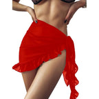 6 Colors Ruffle Bikini Cover Ups Short Skirt for Women 2024 Summer Sun Protection Sarong Bikini Beach Dress Brazilian Sarong - Matrix Studios