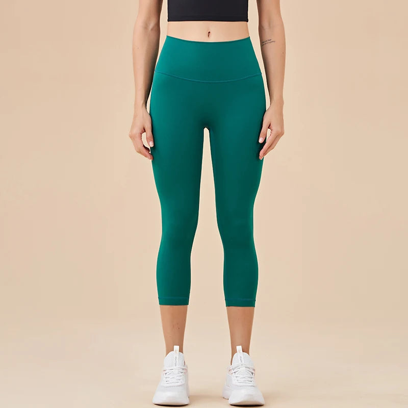 SOISOU Nylon Yoga Capri Pants Leggings Women's Pants Gym Sexy High Waist Tight Breathable Elastic Girl Sports Pants 13 Colors - Matrix-studios.com