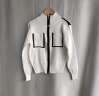 Y2k Elegant Casual Knitted Chic Jumpers Double Zipper Pockets Tender Cardigans Women Sweet Loose Stand Neck Sweaters Japanese - Matrix Studios