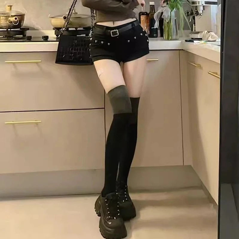 Woman Popular Sexy Low Waist Y2k Jeans Female Vintage Korean Fashion Mini Pants Girls Vintage Designer Gothic Black Denim Shorts - Matrix-studios.com
