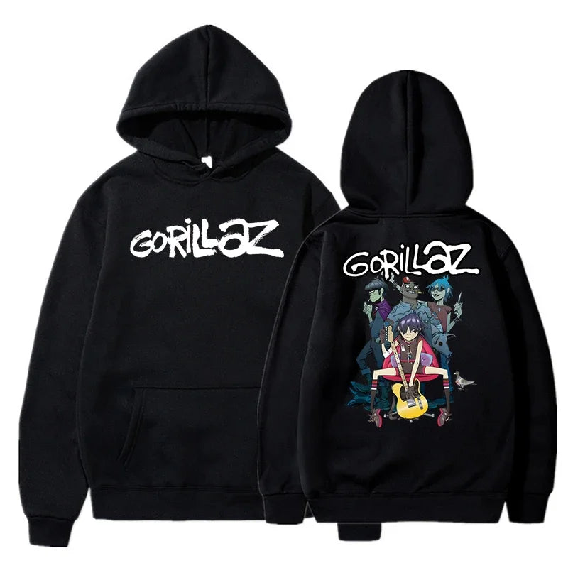 The Autumn and Winter Pullovers Long Sleeve Loose Soft Sweatshirt Streetwear Coat Gorillaz Printing Women and Men Hoode - Matrix Studios