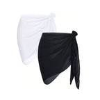 Women Summer Short Sarongs Swimsuit Coverups Beach Bikini Wrap Sheer Short Skirt Chiffon Scarf Cover Ups for Swimwear - Matrix Studios