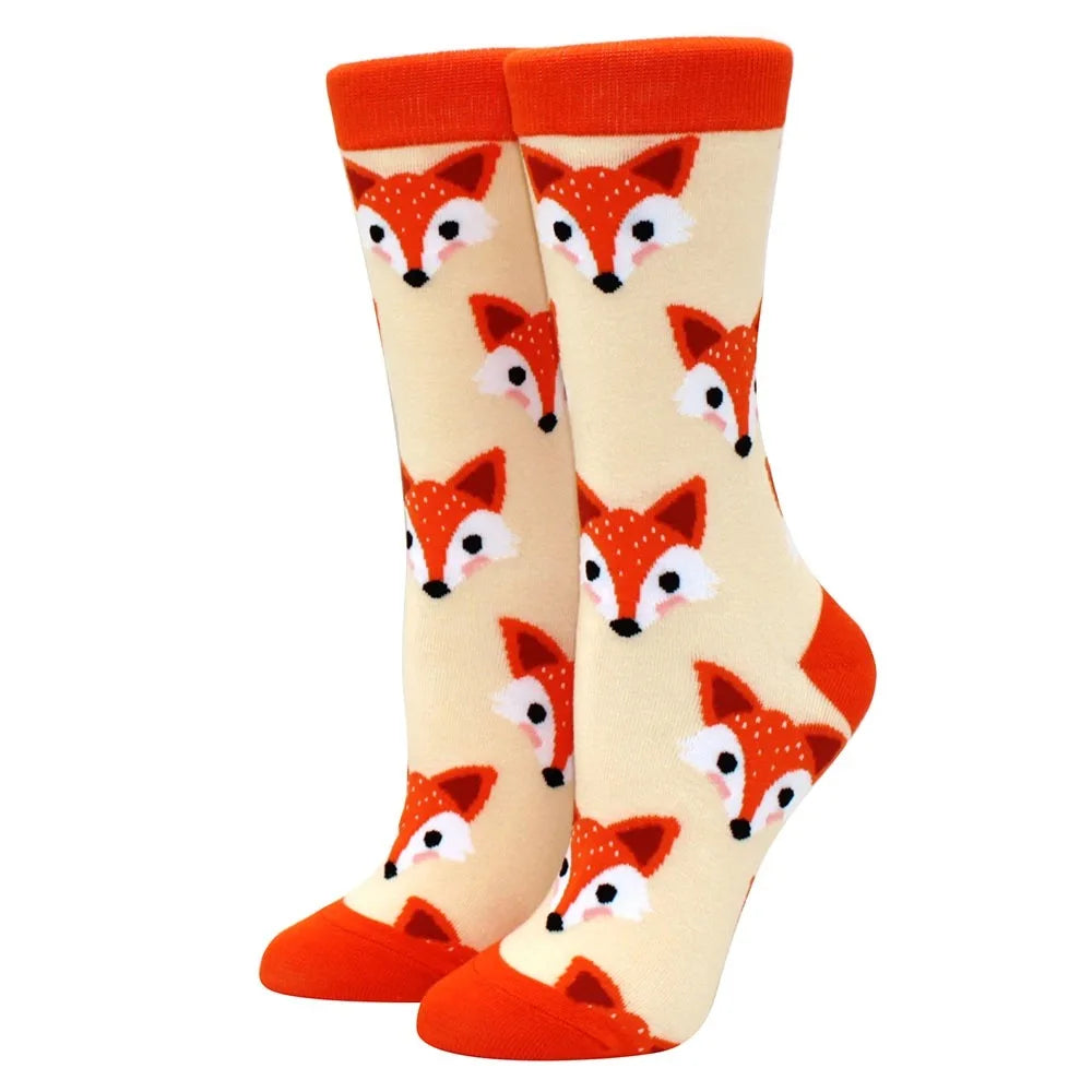 Novelty Woman Socks Harajuku Cotton Funny Happy Cartoon Cat Dog Pattern Unisex Socks Men Novelty Kawaii Socks - Matrix Studios