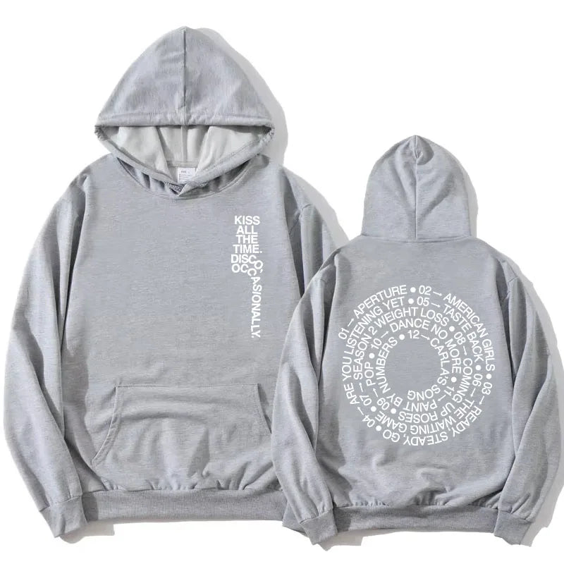 HarryStyles KISS ALL THE TIME. DISCO, OCCASIONALLY.  Hoodies Album Design Graphic Print Sweatshirts Women Clothing Fleece Hoodie - Matrix Studios