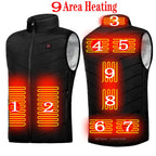 13 PCS Heated vest Jacket Fashion Men Women Coat Intelligent USB Electric Heating Thermal Warm Clothes Winter Heated Vest 열선조끼 - Matrix Studios