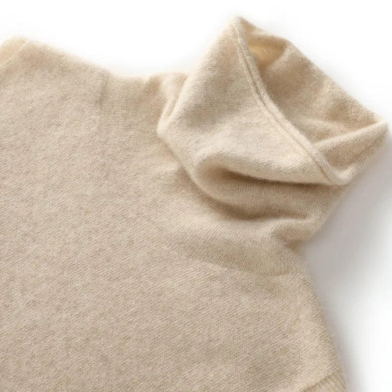Women 100% Merino Wool Sleeveless Pullovers Turtleneck Sweater Waistcoat Wool Knitwear Spring Autumn Winter Fashion Vest Tops - Matrix Studios