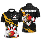 Cool Custom Team Name Bowling Man Polo Shirt Men Women 3D Printed Summer Short Sleeve Lapel Button Polo T Shirt Clothes - Matrix-studios.com