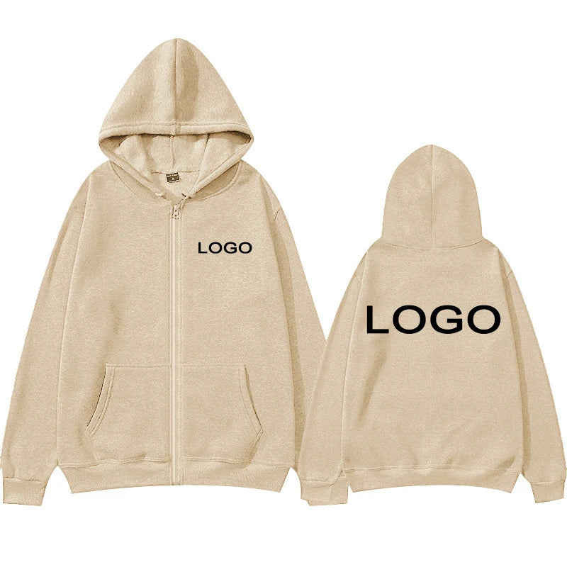 Customized Printed Men Women Zipper Up Hoodie Loose Casual Clothing Fashion Long Sleeve Hooded Pullover Personality Sweatshirts - Matrix Studios
