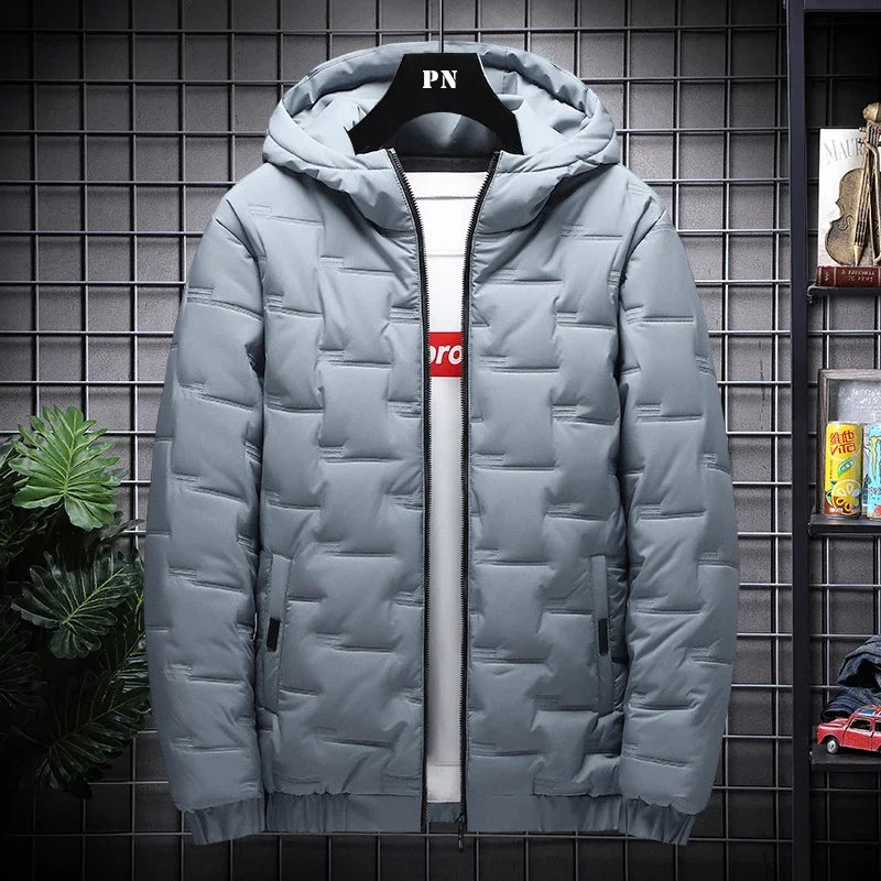Fashion Winter Men's Padded Hooded Parkas Warm Clothes Trendy Down Cotton Puffer Jacket Loose Coats Thickened Warm Bread Jackets - Matrix Studios