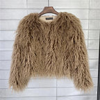 Colorful Warm Faux Women Fur Coat Loose Black White Pink Plush Coat Female Jacket Fur Autumn Winter Shaggy Outerwear - Matrix Studios
