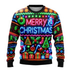 Neon Snowman Graphic Sweatshirts 2025 Merry Christmas 3D Printed Ugly Sweater For Women Clothing Snowflake Gifts Boy Tracksuit - Matrix Studios