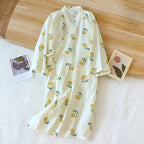 Japanese-style Kimono Pajamas Summer New 100% Cotton Gauze Pajamas Nightgown Ladies SPA Yukata Homewear Long Pajamas Women - Matrix-studios.com