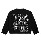 New Hip Hop Streetwear Knitted Sweater men Gothic portrait Print Pullover autumn Harajuku Cotton sweater women Oversized Sweater - Matrix Studios