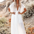 Sexy Bikini Cover-ups Long White Tunic Casual Summer Beach Dress Elegant Women Clothing Beach Wear Swim Suit Cover Up Q1982 - Matrix Studios