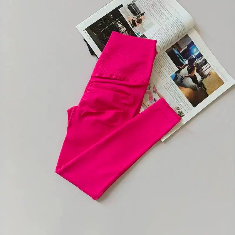 Seamless Sport Yoga High Waist Pants Leggings Sport See Through Yoga Gym Running Quick Dry Pants Scrunch Butt Pants - Matrix-studios.com