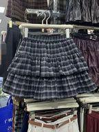 Japanese Y2k Cute Ruffled Plaid Skirt Punk Rock Subculture Cake Skirts Japanese Preppy Style Casual New 2025 Women Skirts - Matrix-studios.com