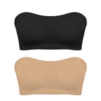Women's Sexy Strapless Push Up Bra Removable Padded Seamless Ice Silk Top Women Invisible Beauty Back Anti-slip Off-shoulder Bra - Matrix Studios