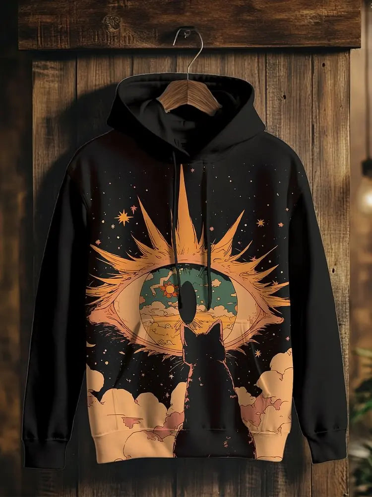 2026 Men's Hoodies Funny Cat Dinosaur UFO Art 3D Printed Cartoon Sweatshirt Men Women Tracksuit Oversized Casual Street Y2k Coat - Matrix Studios