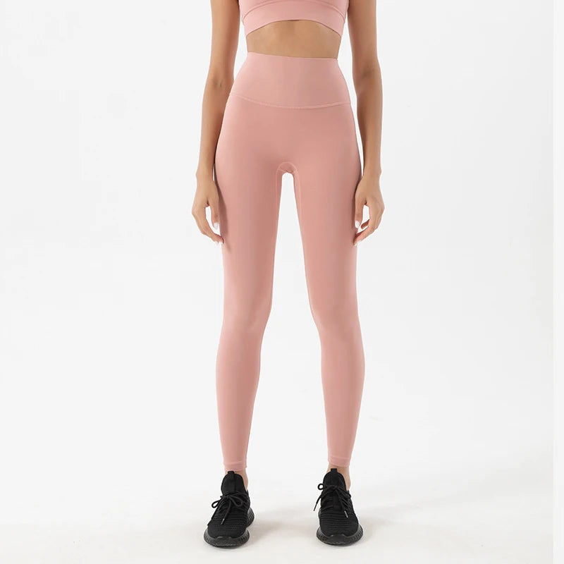 SOISOU Nylon Yoga Pants Gym Leggings Women Girl Fitness Soft Tights High Waist Elastic Breathable No T Line Sports Pants - Matrix-studios.com