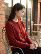 2026 Autumn O-Neck Single Breasted Heart Button Sweater Bow Embroidery Knitted Women Cardigan Korean Casual Tops Woman Clothes - Matrix Studios